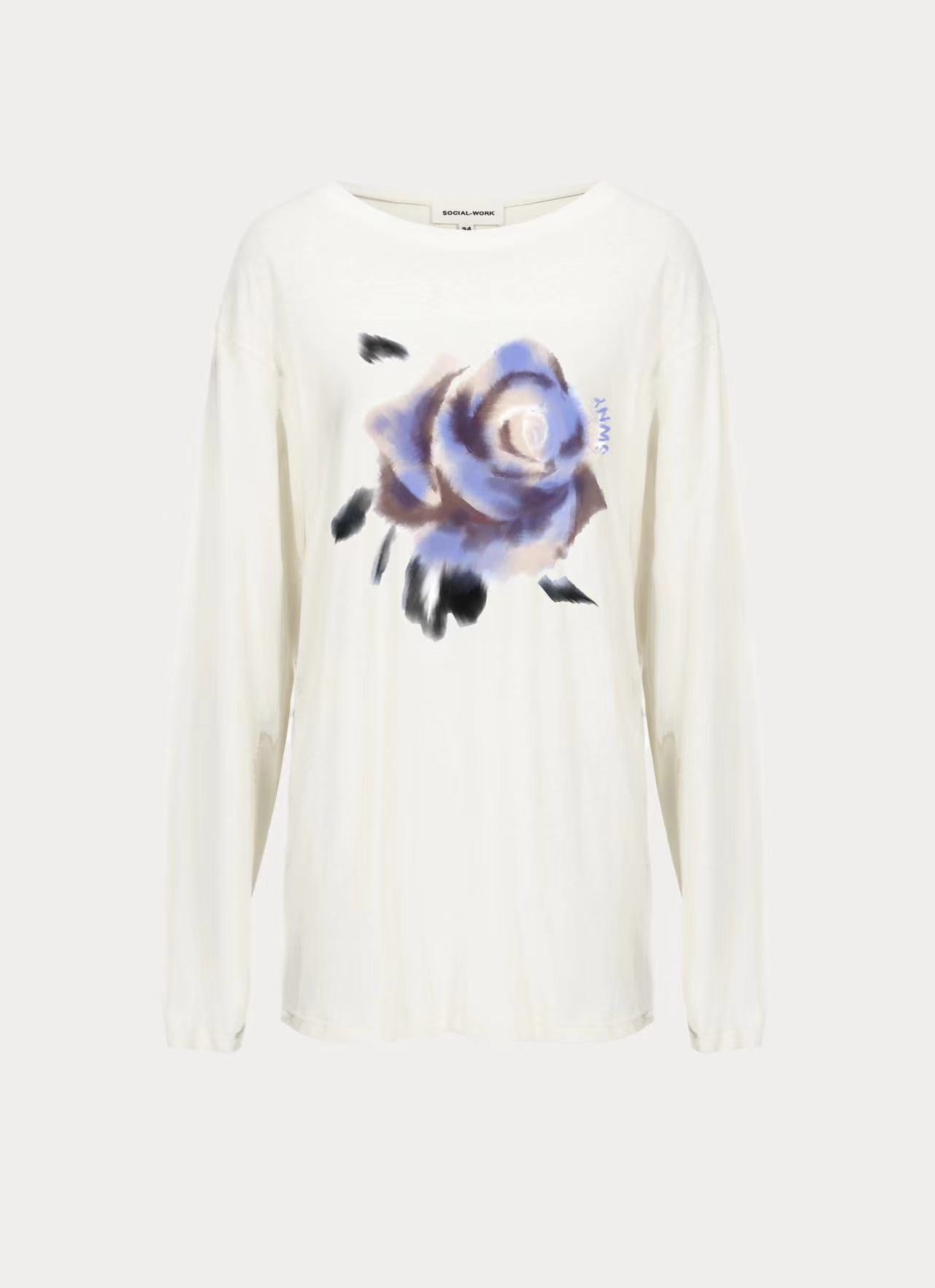 Purple flower long sleeve shirt