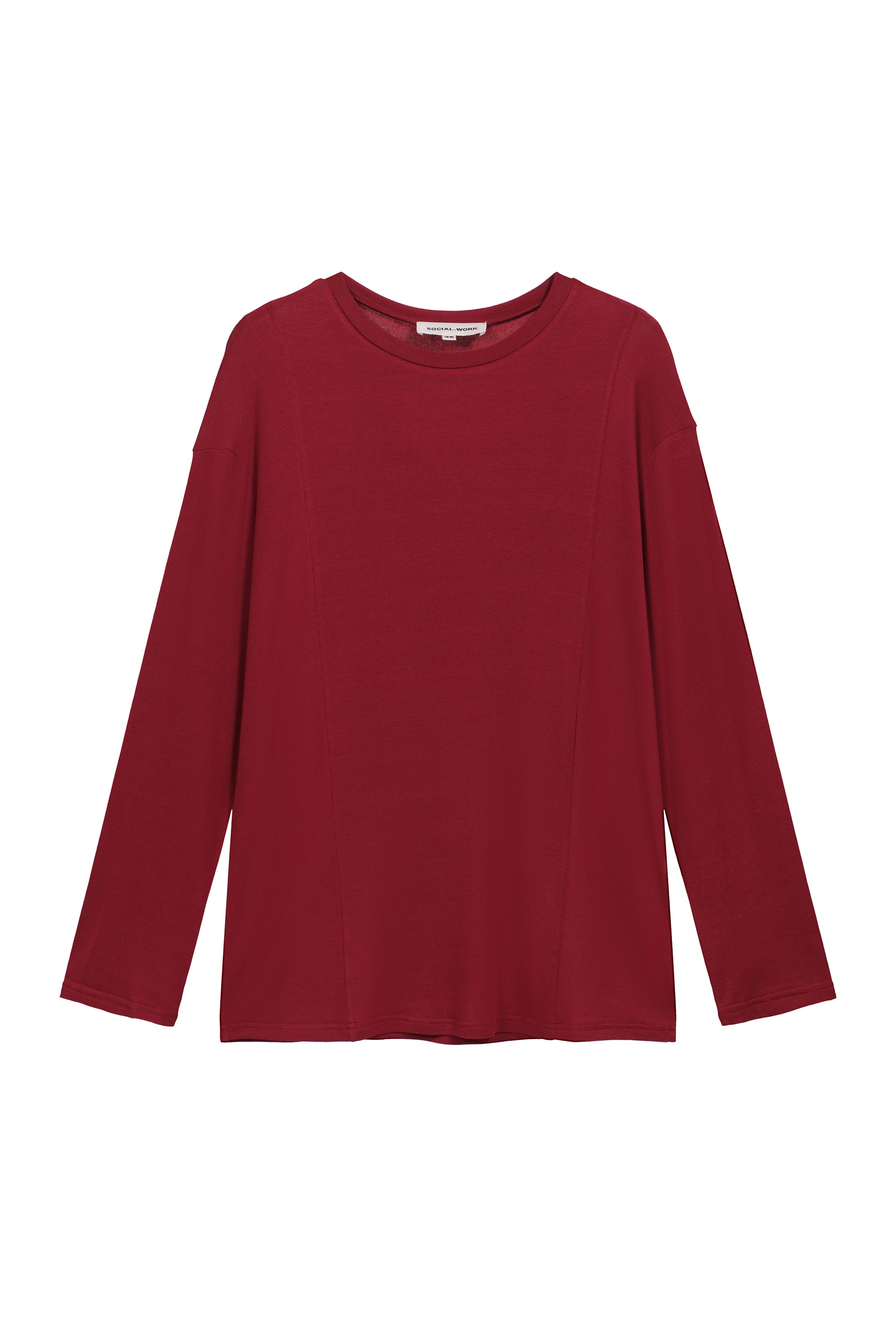 Burgundy Wool Regular Longsleeve T-shirt